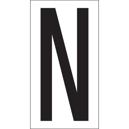 3 <span class='fraction'>1/2</span>" "N" Vinyl Warehouse Letter Labels