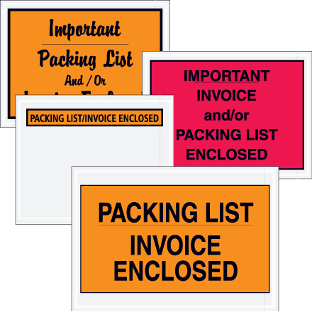 "Packing List/Invoice Enclosed" Envelopes
